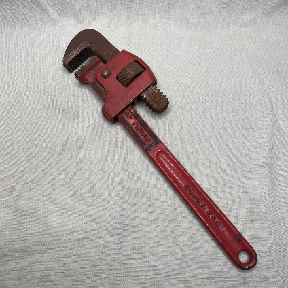 SUPER EGO 14" Pipe Wrench Drop Forged Adjustable Plumbing Tool Spain Red
